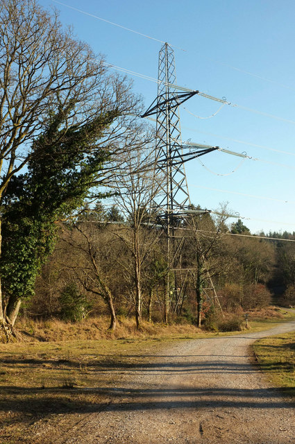 Track and pylon, Higher Bramble