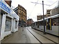 SJ8498 : Tramlines into Shude Hill by Gerald England