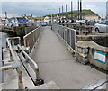 SY4690 : Footbridge over the River Brit, West Bay by Jaggery