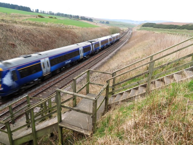 A down-train 'shooting' the road bridge near East Kinmonth