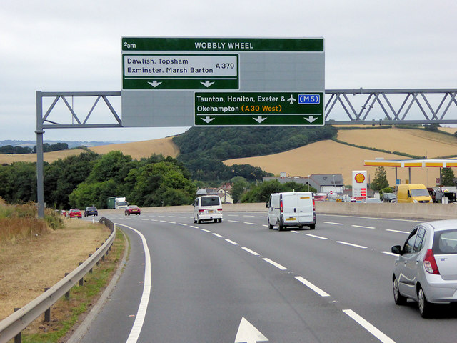 Sign Gantry over the Devon Expressway (A38)