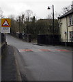 SO1107 : Warning sign alongside The Terrace, Rhymney by Jaggery