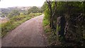 SE0920 : Gatepost and remains of iron gate on Nab End Lane, West Vale by Phil Champion