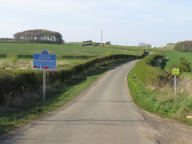 County boundary on Salter's Lane, near Seaham