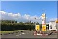 SP6849 : Shell petrol station on Watling Street, Towcester by David Howard