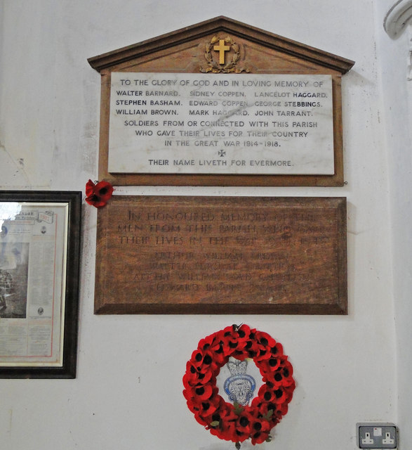 The War Memorials at Bradenham West End St Andrew's church