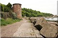 NT3194 : Two towers and sea defences by Richard Sutcliffe