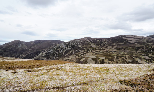 Areas of heather management above Glen Callater