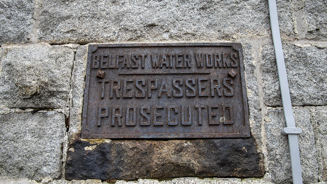 Sign on The Mourne Wall, Slieve Meelmore