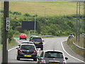 TQ2912 : A23 2nd Southbound exit in Pyecombe by Thoma