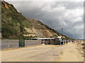 SZ0990 : Repairs in progress after fall of Bournemouth East Cliff by David Hawgood