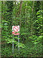 SK1805 : Woodland warning near Hopwas in Staffordshire by Roger  D Kidd