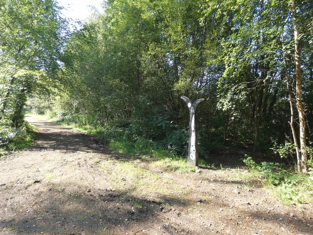 Sustrans Milepost at Godley