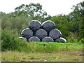 SK2332 : Hay bale pyramid by Ian Calderwood