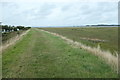 SH4458 : Sea wall, west shore of Y Foryd by Christine Johnstone