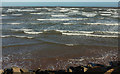 SX9778 : Breaking waves, Dawlish Warren by Derek Harper