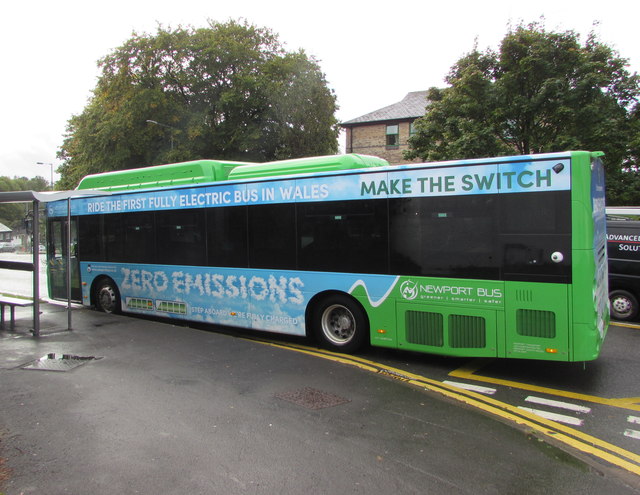 Zero Emissions bus, Bettws Lane, Newport