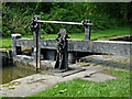 SJ9689 : Marple Locks No 4 top gate, east of Stockport by Roger  D Kidd