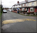 SJ2963 : Yellow speed bump across Little Mountain Road, Buckley by Jaggery