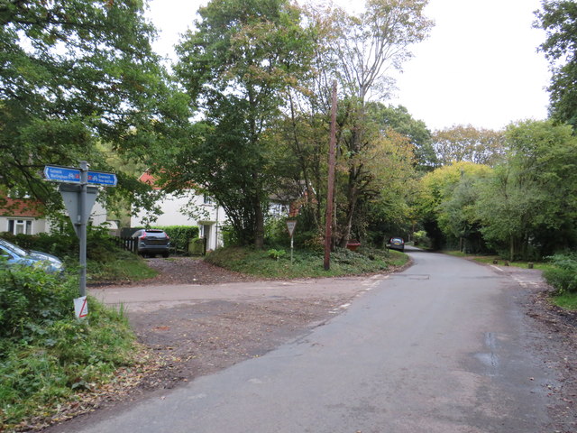 Road junction at Chelsham Common, near Warlingham