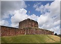 NY3956 : Carlisle Castle: the keep and inner-bailey wall by Bill Harrison