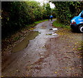 SO7708 : Puddles on Hyde Lane, Whitminster by Jaggery