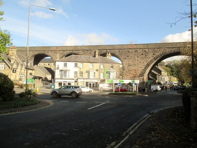 Railway  viaduct  and  A53  roundabout.  Buxton