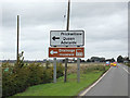 TL6185 : Roadsigns on the A1101 Mildenhall Road by Geographer