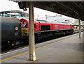 ST1875 : Diesel locomotive travelling west through Cardiff Central station by Jaggery