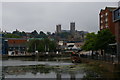 SK9771 : Lincoln: Brayford Pool and view up to the cathedral by Christopher Hilton