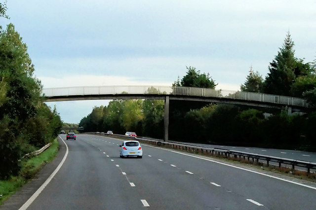 Footbridge over the A78 near Knadgerhill Cemetery