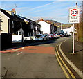 SO2914 : Start of the 20 zone at the southern end of Chapel Road, Abergavenny by Jaggery