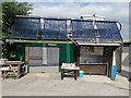 SY9978 : Solar water heating at Tom's Field Campsite, Langton Matravers by Phil Champion