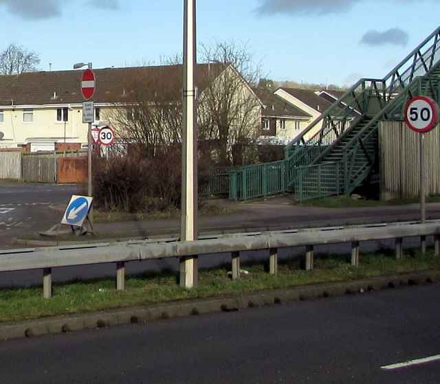 50 sign and 30 sign on the A48, Newport