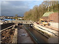 SY1287 : Construction of a new footbridge in Sidmouth by Chris Allen