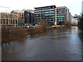 SE2933 : The River Aire at Whitehall Riverside in winter by Stephen Craven