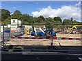 SP2965 : Part of Tescos car park is being dug up for something, Warwick by Robin Stott