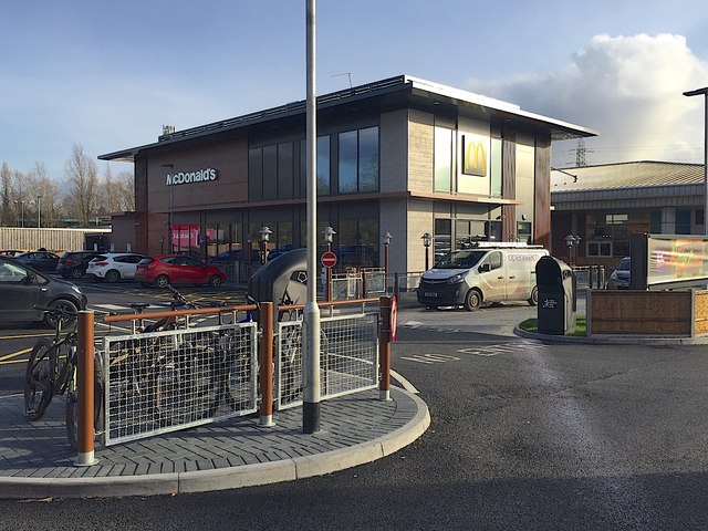 Exit from McDonald's at Tesco Warwick