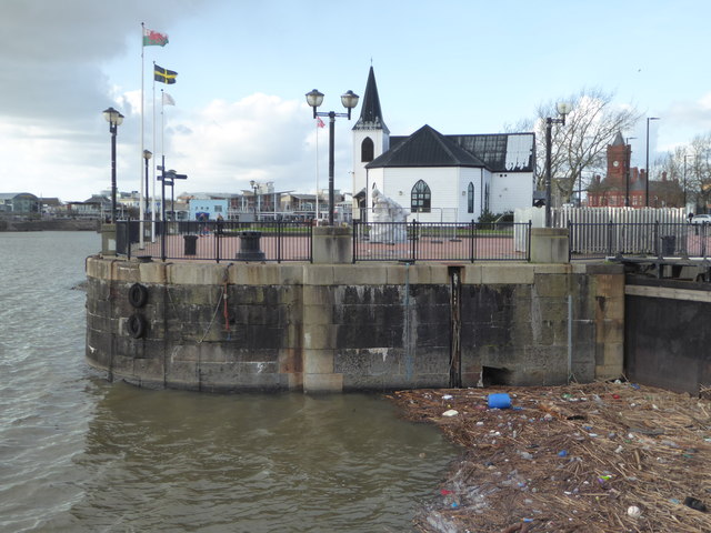 Former entrance to Roath Basin, Cardiff