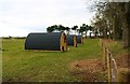 NO3901 : Glamping pods, Silverburn Park by Bill Kasman