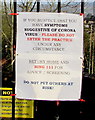 ST3090 : Coronavirus (COVID-19) notice facing Malpas Road, Newport by Jaggery