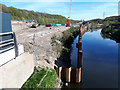 SE2436 : Riverside piling at Kirkstall Forge by Stephen Craven