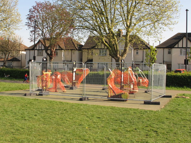 Outdoor gym fenced off during coronavirus pandemic