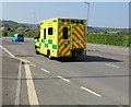 ST3090 : Yellow ambulance descending Malpas Road, Newport by Jaggery