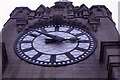 SJ3390 : Close up view of the clock on the Royal Liver Building by Colin Park