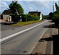 ST3193 : Double white lines in the middle of the main road through Llanfrechfa, Torfaen  by Jaggery