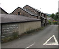 SO0725 : Slate roofs at different levels, Llanfrynach, Powys by Jaggery