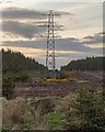 NH6736 : De-wired Pylon Line in Moor of Gask by valenta