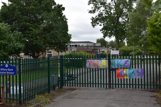 Entrance to Willow Bank Infant and Junior Schools