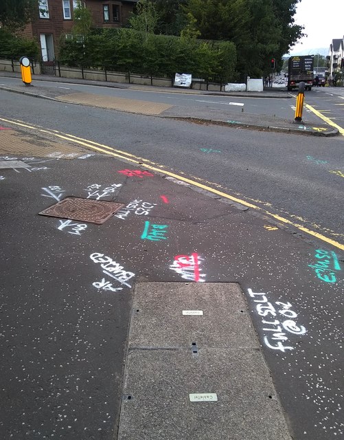 Marks on the pavement